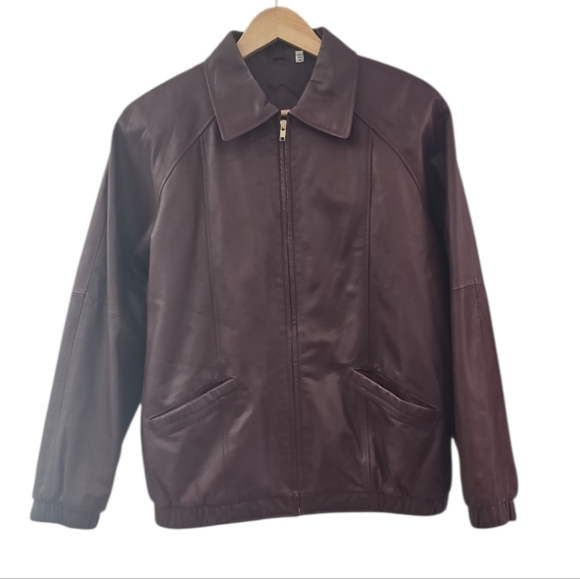 Preston & York Other - Preston and York Vintage 80s Genuine Leather Jacket Sz M Burgundy Timeless
